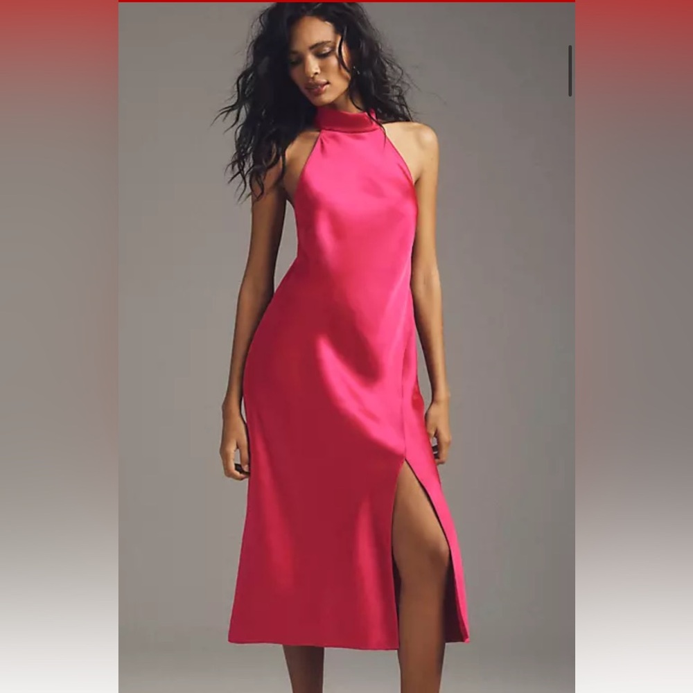 Sachin & Babi Violet Halter Midi Dress pink